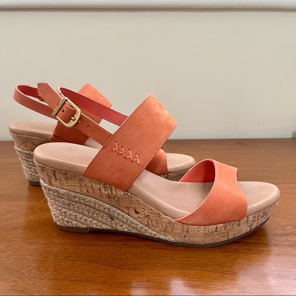Ugg Strappy Wedges in Coral Size 8 - Picture 4 of 9